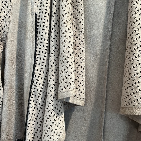 Tan color faux suede topper - Picture 2 of 4